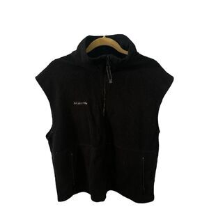 Columbia Fleece Vest Full Zip Sleeveless Outdoor Casual‎ Black XL